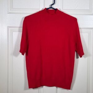 Ann Taylor Red Short Sleeve Sweater - Small